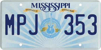 MS license plate MPJ353