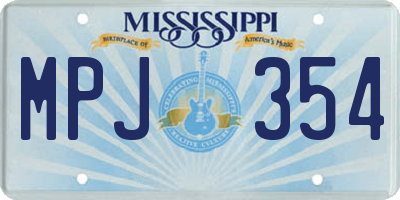 MS license plate MPJ354