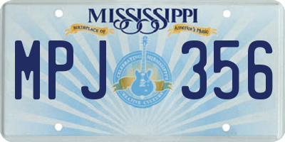 MS license plate MPJ356