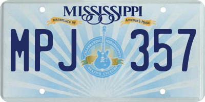 MS license plate MPJ357