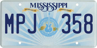 MS license plate MPJ358