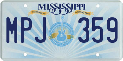 MS license plate MPJ359