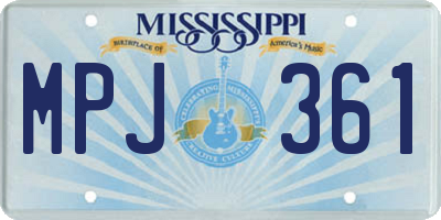 MS license plate MPJ361