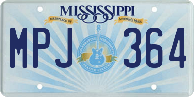 MS license plate MPJ364