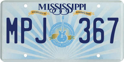 MS license plate MPJ367
