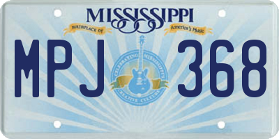 MS license plate MPJ368