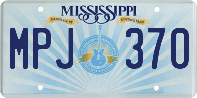 MS license plate MPJ370