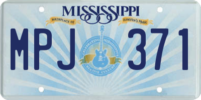 MS license plate MPJ371