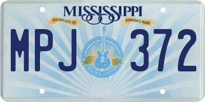 MS license plate MPJ372