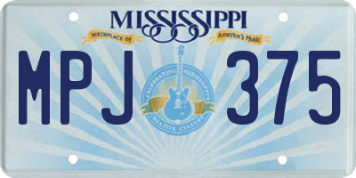 MS license plate MPJ375