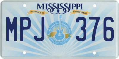 MS license plate MPJ376