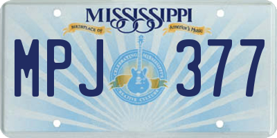 MS license plate MPJ377
