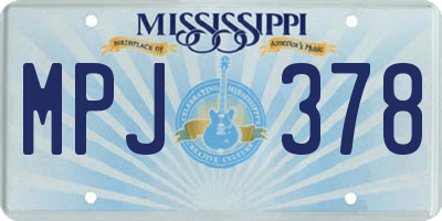 MS license plate MPJ378