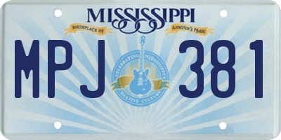MS license plate MPJ381