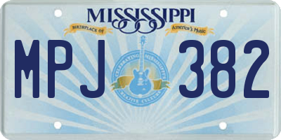 MS license plate MPJ382