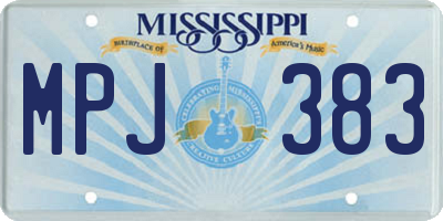 MS license plate MPJ383
