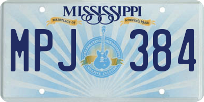 MS license plate MPJ384