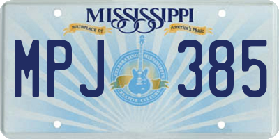 MS license plate MPJ385