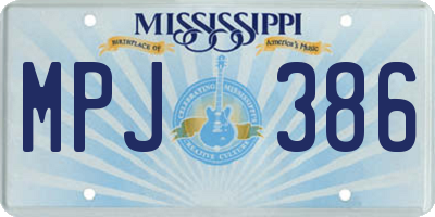 MS license plate MPJ386