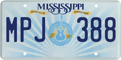 MS license plate MPJ388