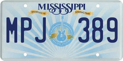 MS license plate MPJ389