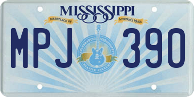 MS license plate MPJ390
