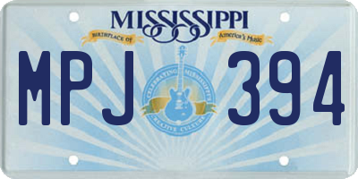 MS license plate MPJ394