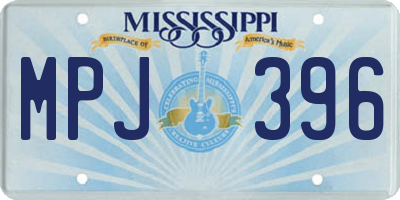 MS license plate MPJ396