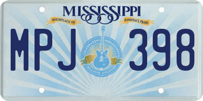 MS license plate MPJ398