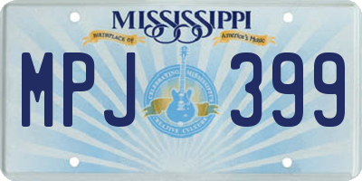 MS license plate MPJ399
