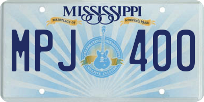 MS license plate MPJ400
