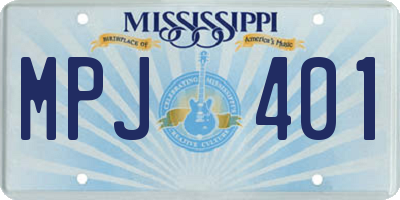 MS license plate MPJ401