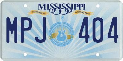 MS license plate MPJ404