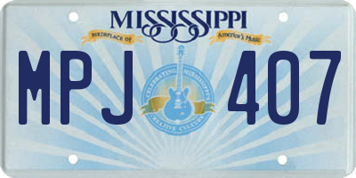 MS license plate MPJ407