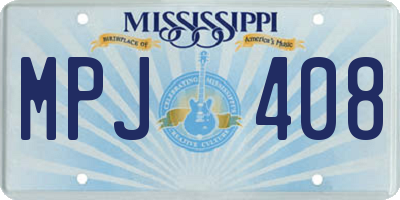 MS license plate MPJ408