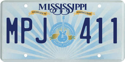 MS license plate MPJ411