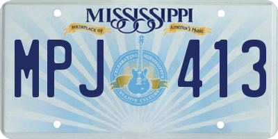 MS license plate MPJ413
