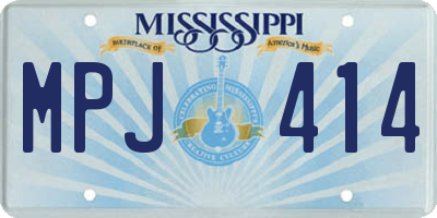 MS license plate MPJ414