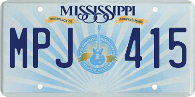 MS license plate MPJ415