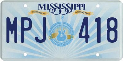 MS license plate MPJ418