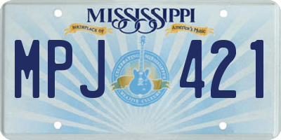 MS license plate MPJ421