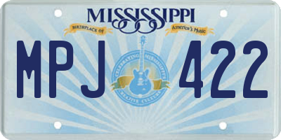 MS license plate MPJ422