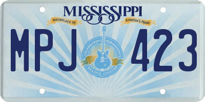 MS license plate MPJ423