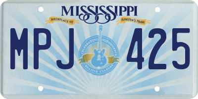 MS license plate MPJ425