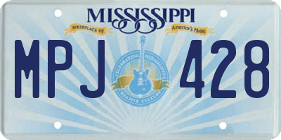 MS license plate MPJ428