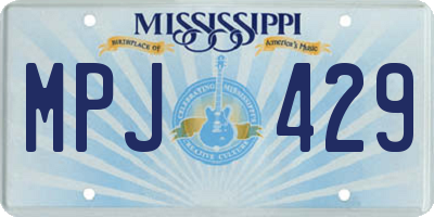 MS license plate MPJ429