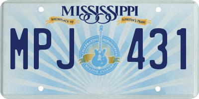 MS license plate MPJ431