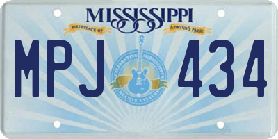 MS license plate MPJ434