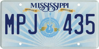 MS license plate MPJ435