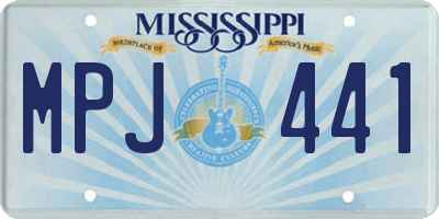 MS license plate MPJ441